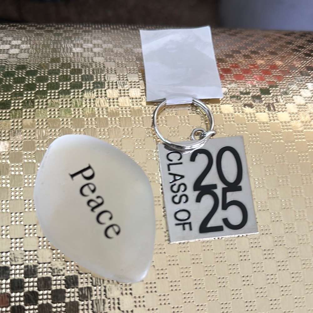 Gold Peace Keychain